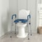 Flash Furniture Hercules Blue Shower Commode Chair with Safety Rail, Height Adjustable Frame, Padded Seat & Armrests DC-HY6458L-BL-GG - alternate 4